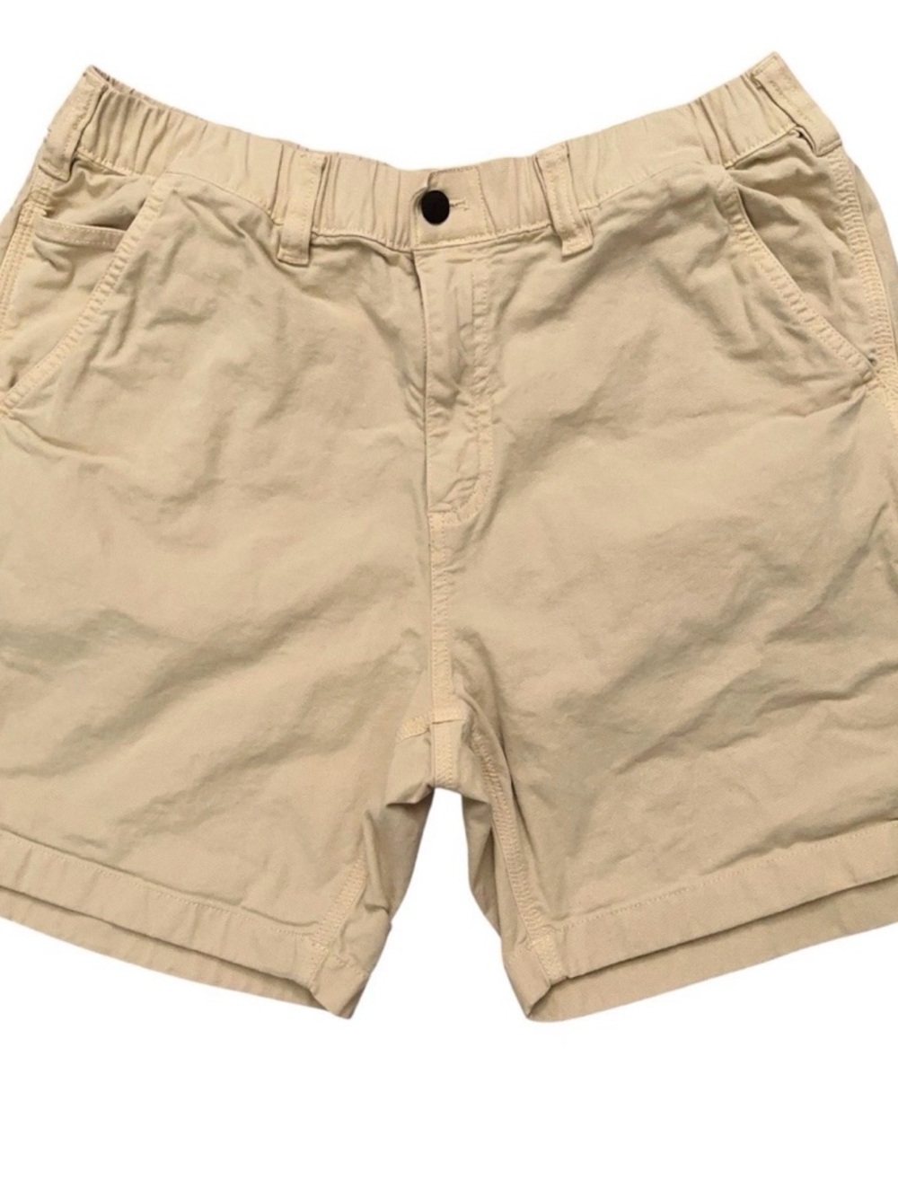 Bear Bottom Canvas Shorts Mens Size L Stretch 7 Inseam Hammer Loop Beige